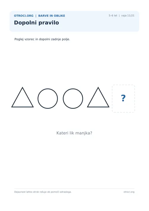Dopolni pravilo