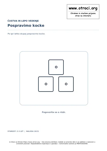 Pospravimo kocke