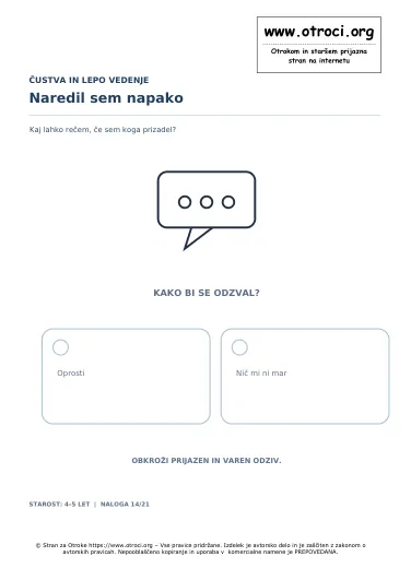 Naredil sem napako