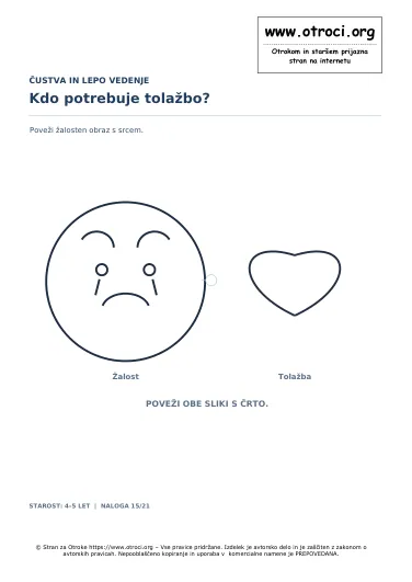 Kdo potrebuje tolažbo?