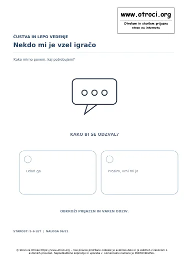 Nekdo mi je vzel igračo