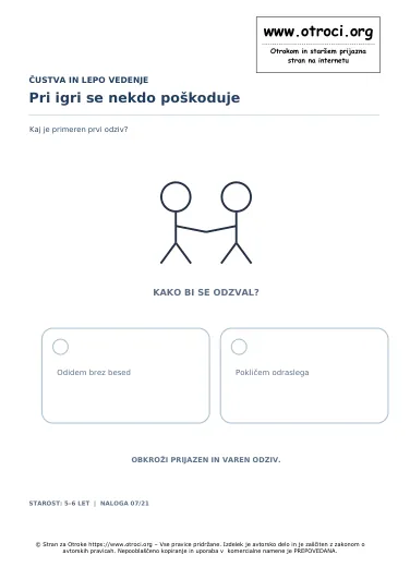 Pri igri se nekdo poškoduje