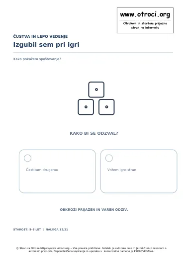 Izgubil sem pri igri