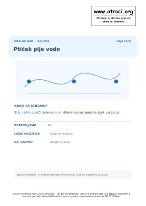 Predogled vaje: Ptiček pije vodo