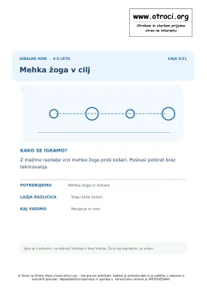 Predogled vaje: Mehka žoga v cilj