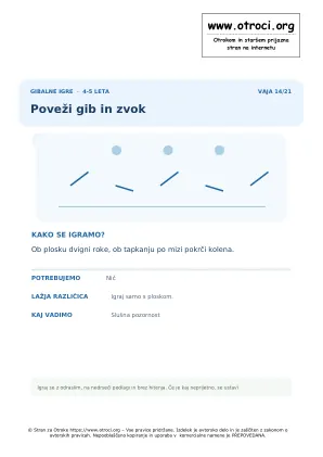 Predogled vaje: Poveži gib in zvok