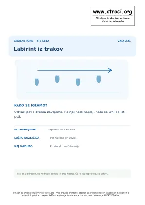 Predogled vaje: Labirint iz trakov