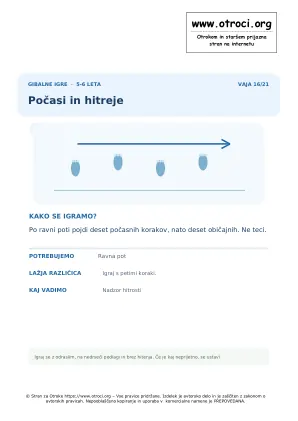 Predogled vaje: Počasi in hitreje