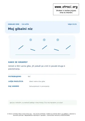 Predogled vaje: Moj gibalni niz