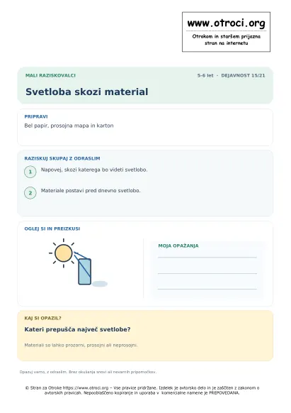 Svetloba skozi material