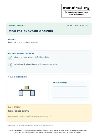 Mali raziskovalni dnevnik