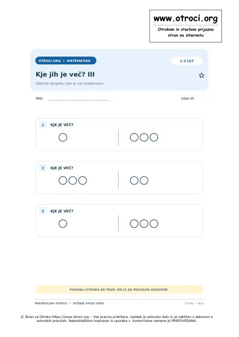 Kje jih je več? III