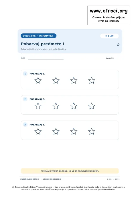 Pobarvaj predmete I