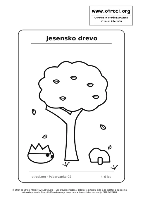 Pobarvanka: Jesensko drevo