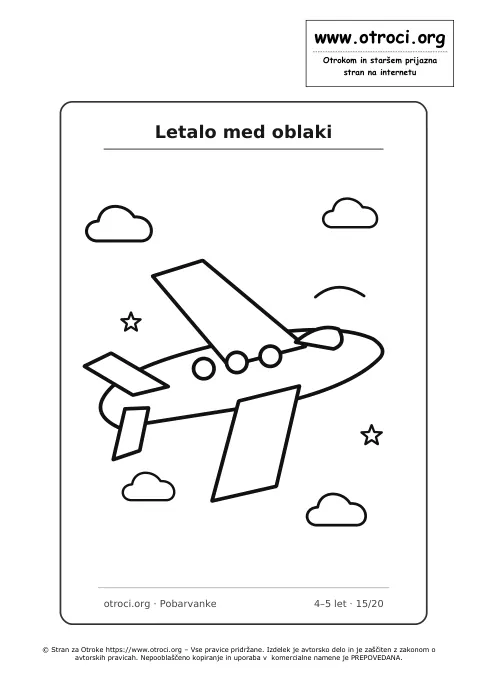 Pobarvanka: Letalo med oblaki