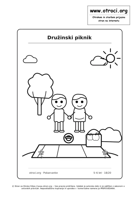 Pobarvanka: Družinski piknik