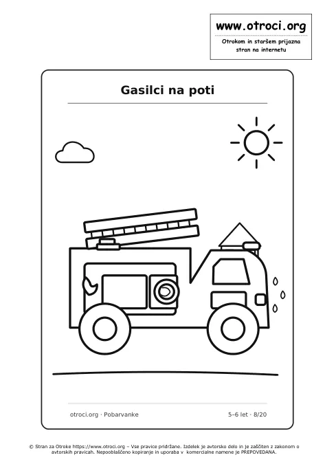 Pobarvanka: Gasilci na poti