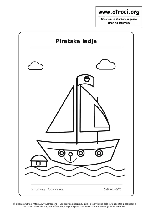 Pobarvanka: Piratska ladja