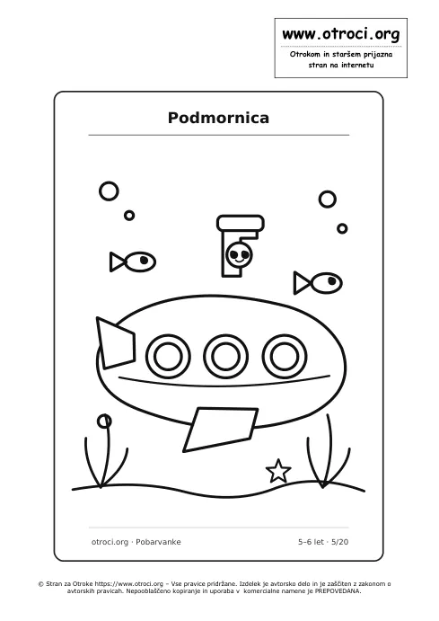 Pobarvanka: Podmornica