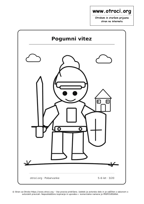 Pobarvanka: Pogumni vitez