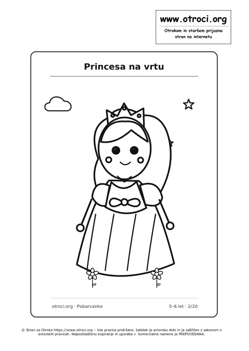 Pobarvanka: Princesa na vrtu