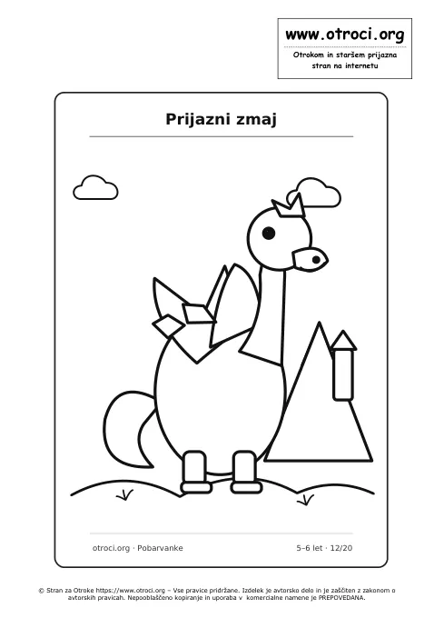 Pobarvanka: Prijazni zmaj