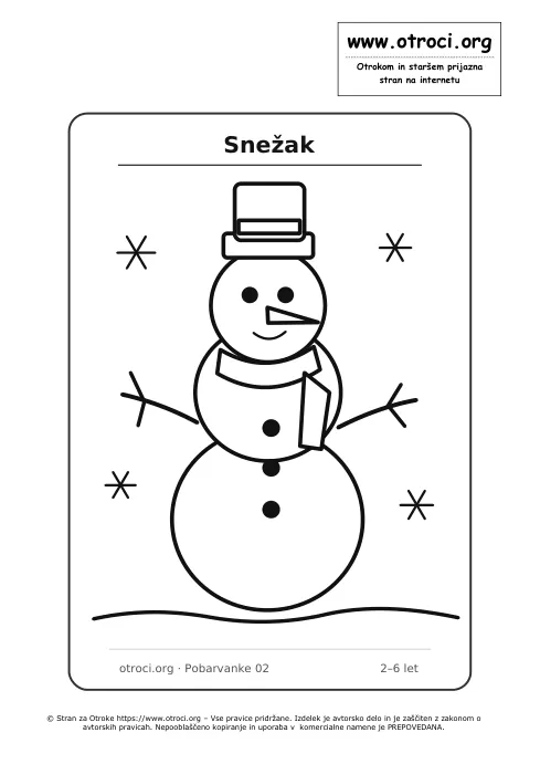 Pobarvanka: Snežak