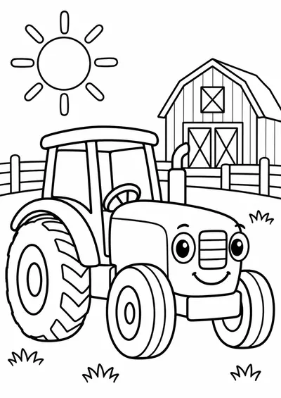Pobarvanka: Traktor na kmetiji