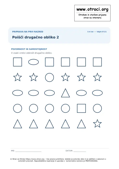 Predogled: Poišči drugačno obliko 2