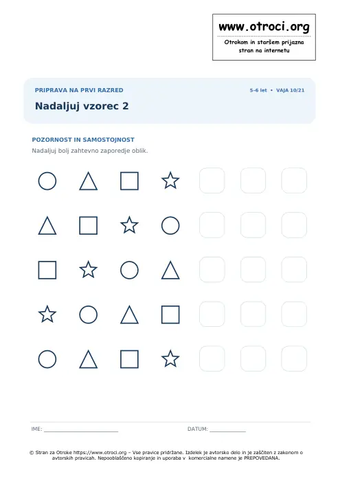 Predogled: Nadaljuj vzorec 2