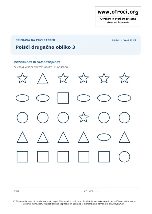 Predogled: Poišči drugačno obliko 3