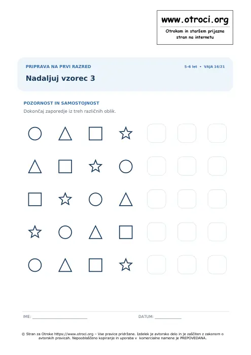 Predogled: Nadaljuj vzorec 3