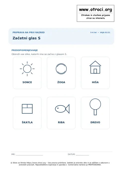 Predogled: Začetni glas S