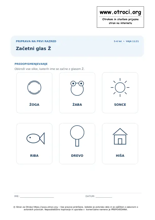 Predogled: Začetni glas Ž