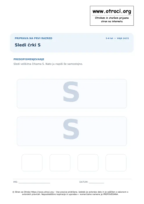 Predogled: Sledi črki S