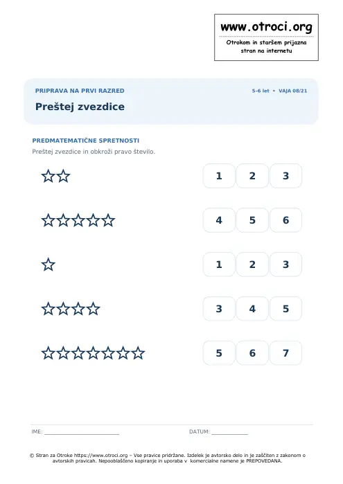 Predogled: Preštej zvezdice