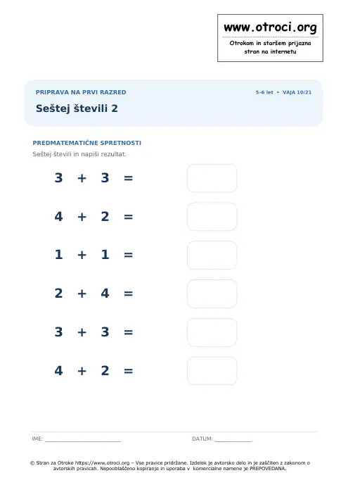 Predogled: Seštej števili 2
