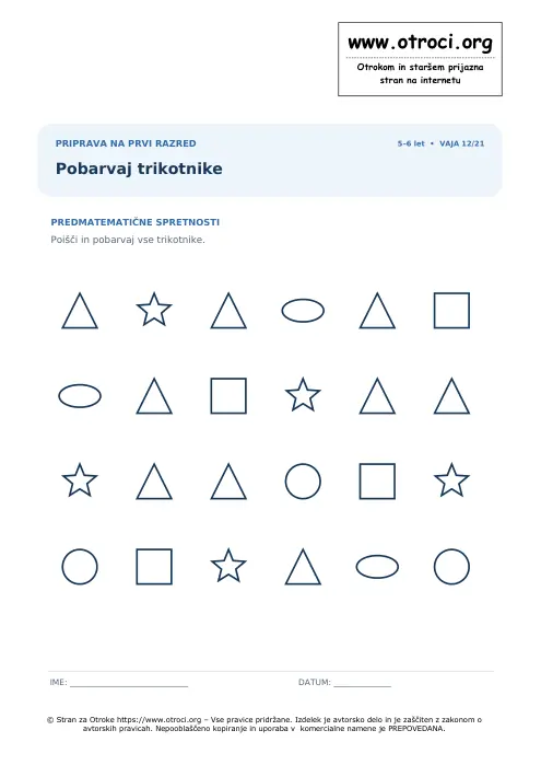 Predogled: Pobarvaj trikotnike