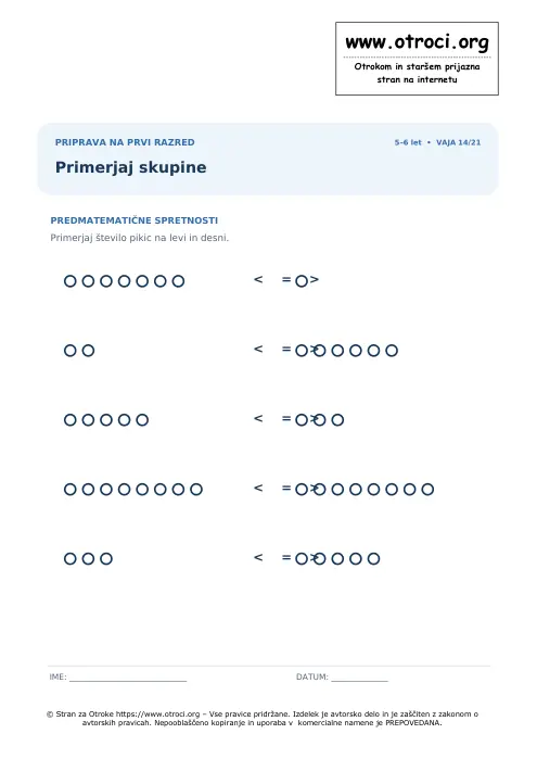 Predogled: Primerjaj skupine