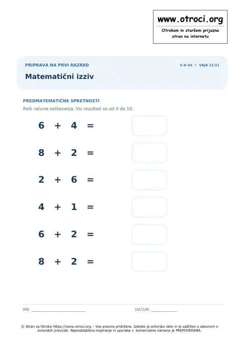 Predogled: Matematični izziv