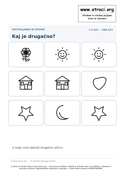 Kaj je drugačno? – predogled naloge