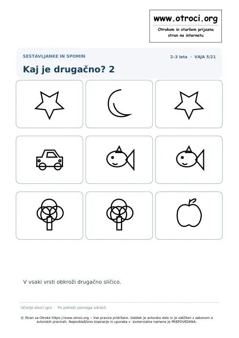 Kaj je drugačno? 2 – predogled naloge