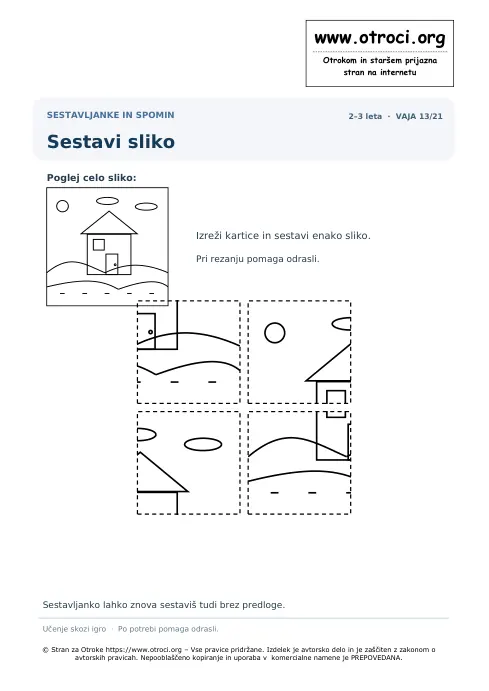 Sestavi sliko – predogled naloge