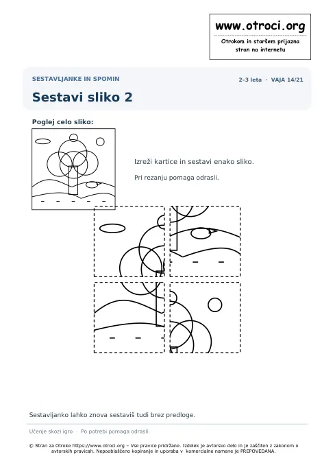 Sestavi sliko 2 – predogled naloge