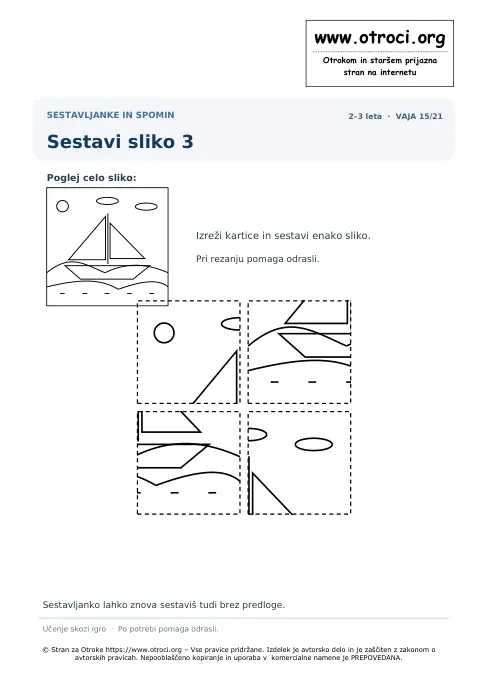 Sestavi sliko 3 – predogled naloge