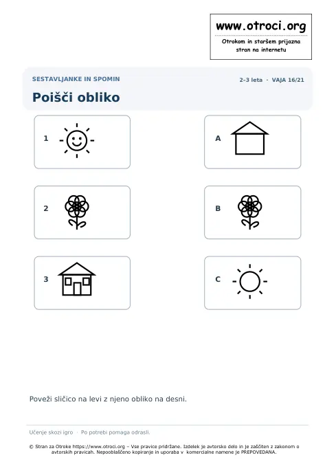 Poišči obliko – predogled naloge