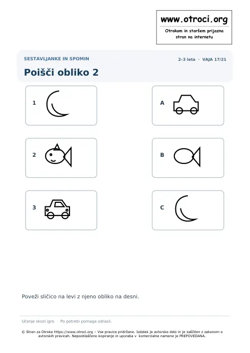 Poišči obliko 2 – predogled naloge