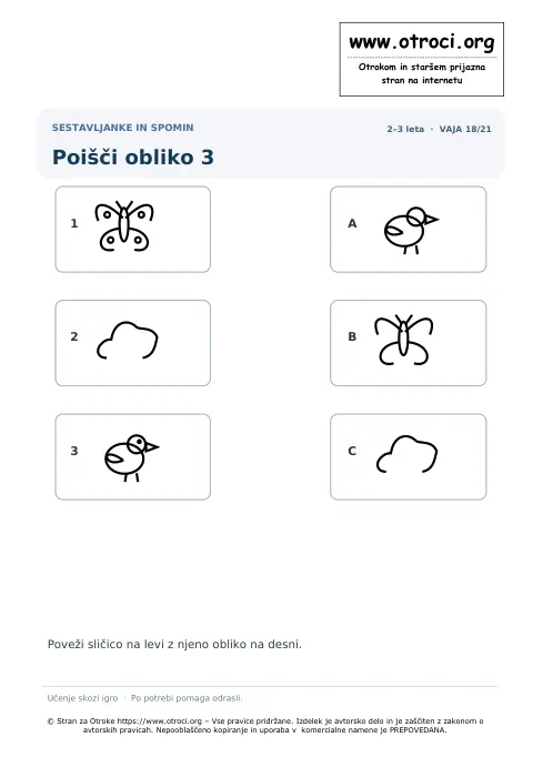 Poišči obliko 3 – predogled naloge