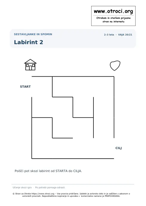 Labirint 2 – predogled naloge
