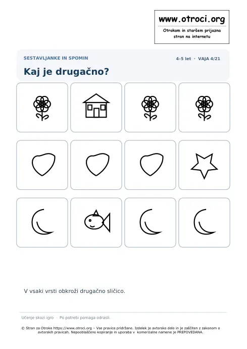 Kaj je drugačno? – predogled naloge